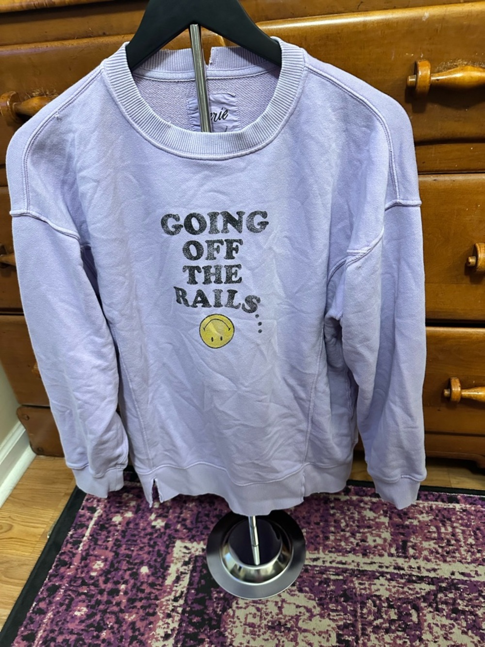 Aerie Lavender "Going Off The Rails" Graphic Sweatshirt